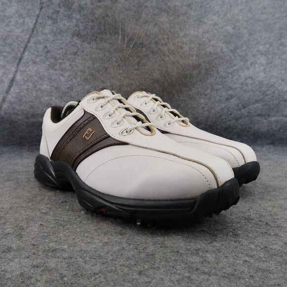 FootJoy Golf Shoes Mens 8 Saddle Oxford GreenJoys Sport Cleat Spikes Classic Low - Picture 1 of 15